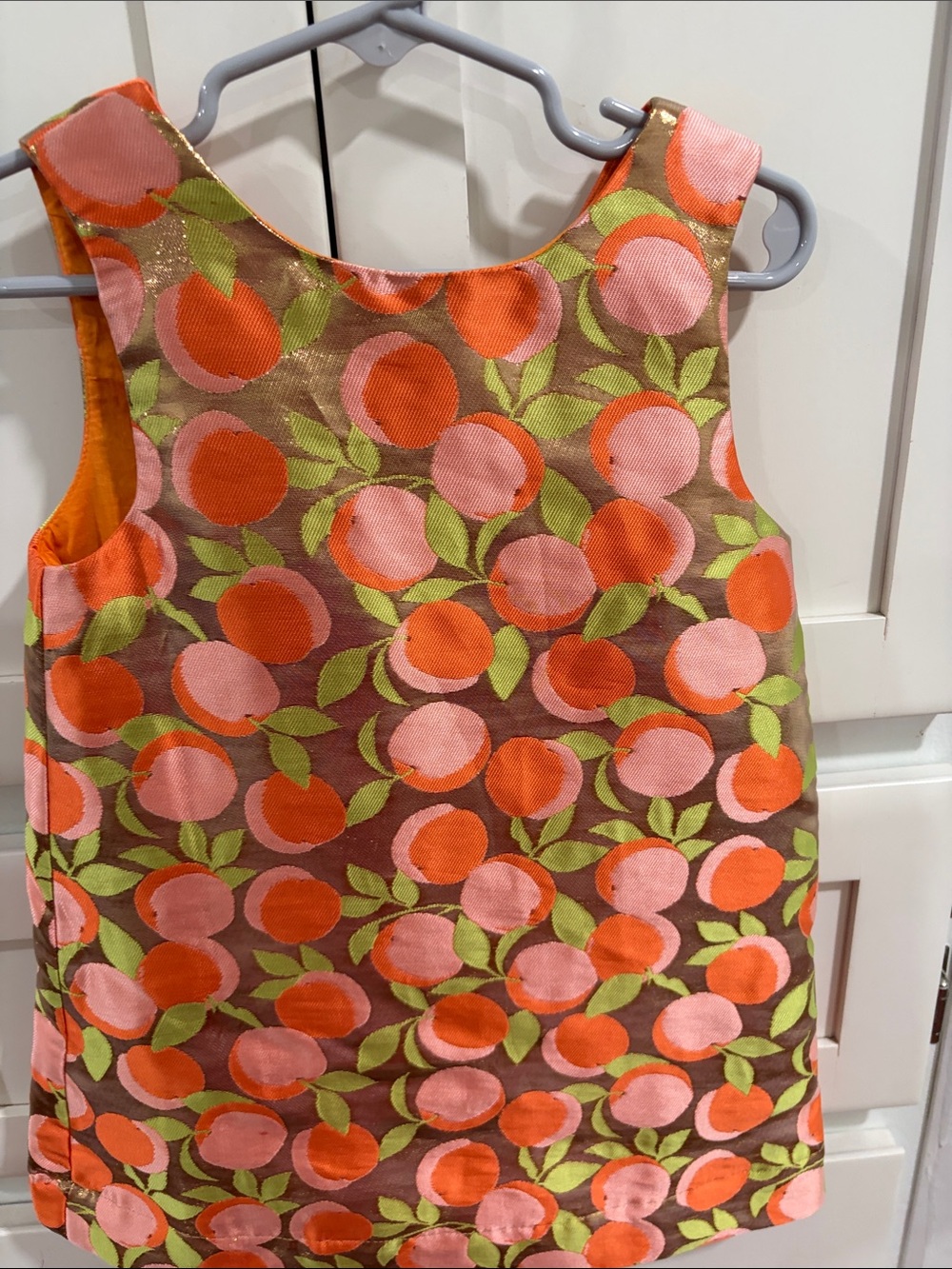 Mini BODEN Girls Orange & Pink Fruit-Print Shift Dress
